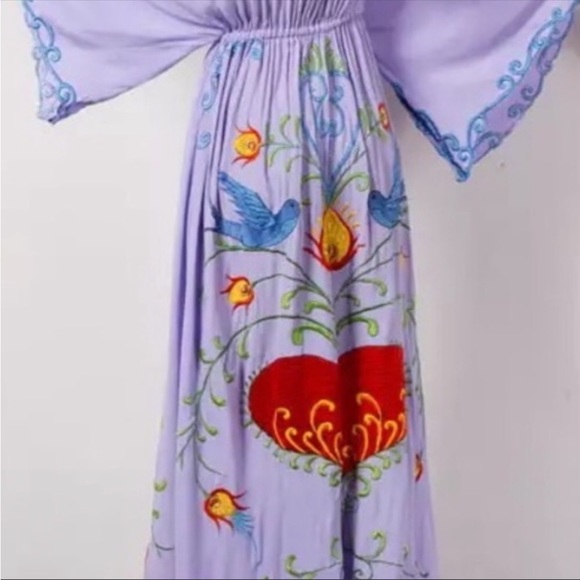 #99. ! 5 STAR Bohemian Kimono Embroidered Maxi Dress - Picture 5 of 10